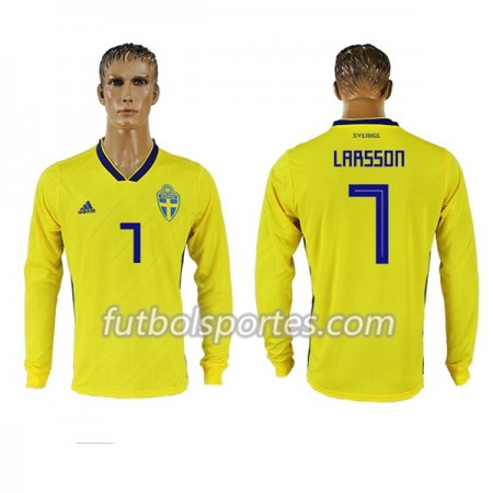 Camisetas Suecia Larsson 7 Primera Equipacion Mundial 2018 Manga Larga